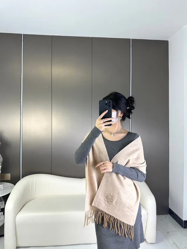Loewe Reykjavik Noir Beige Cashmere 围巾 3