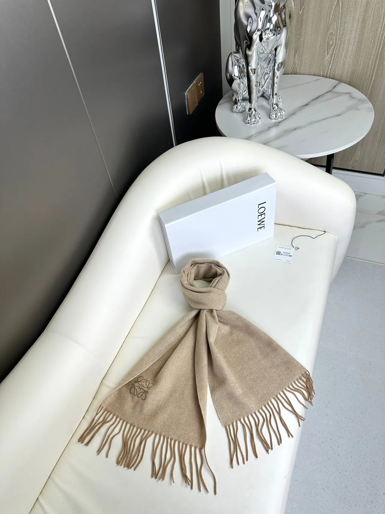 Loewe Reykjavik Noir Beige Cashmere 围巾 8