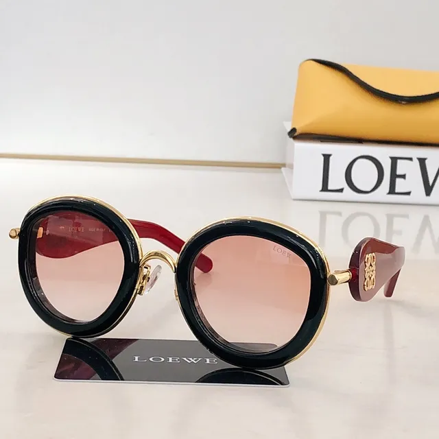 Loeve Gafas de sol redondas de carey y tono dorado 3