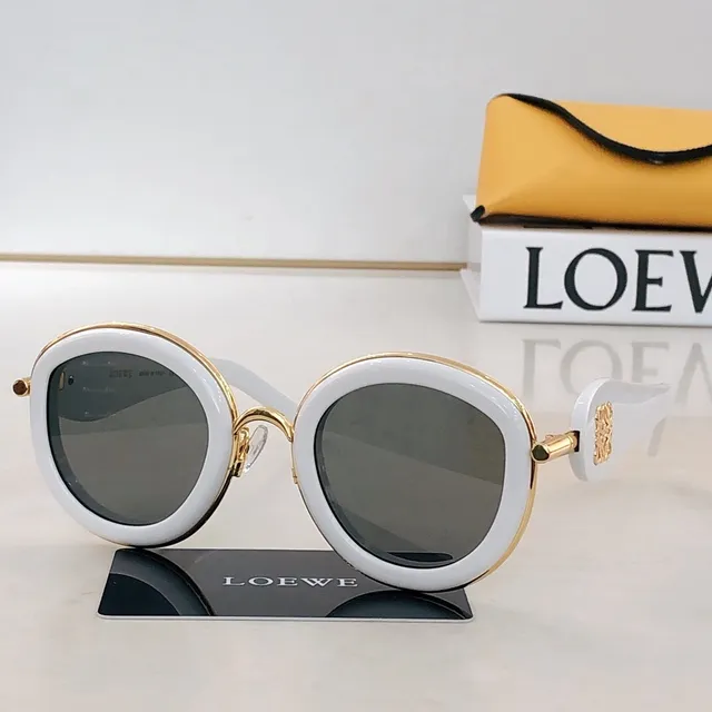 Loeve Gafas de sol redondas de carey y tono dorado 5
