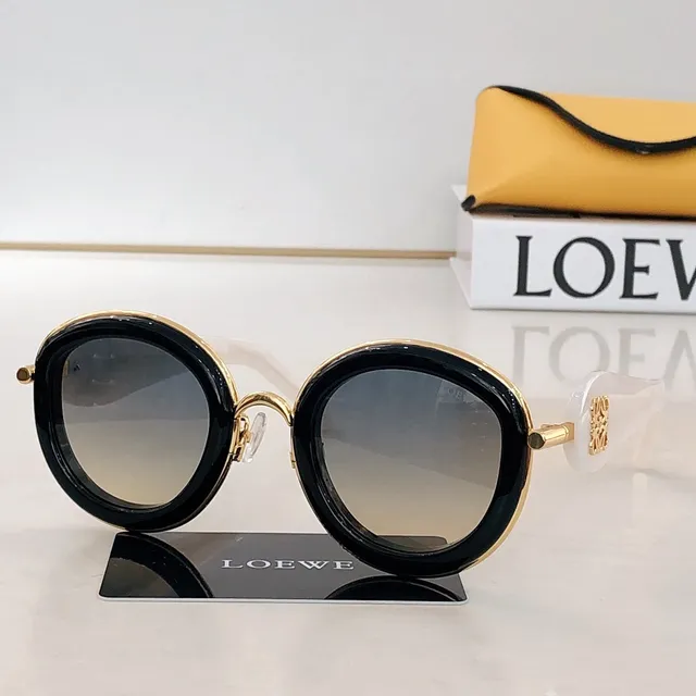 Loeve Gafas de sol redondas de carey y tono dorado 7
