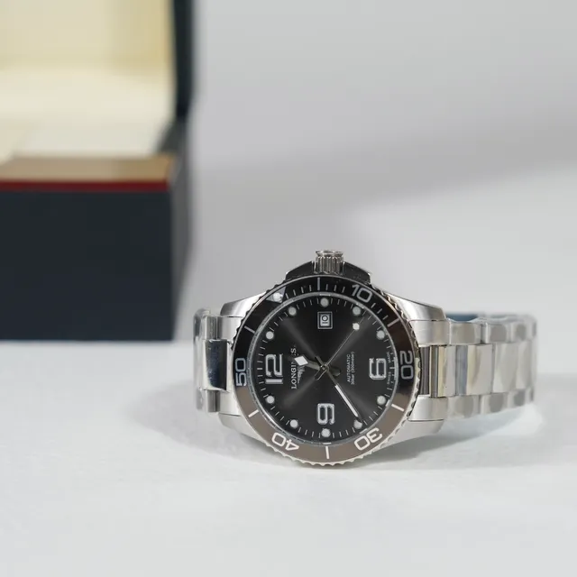 Longines Hydroconquest 黑色表盘 不锈钢 机械腕表 4