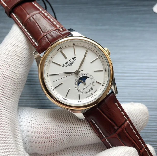 Longines Master Collection Moonphase Silver Case White Dial Mechanical Watch 8