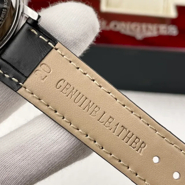 Longines Silver Black Minimalist Case Mechanical Watch 3