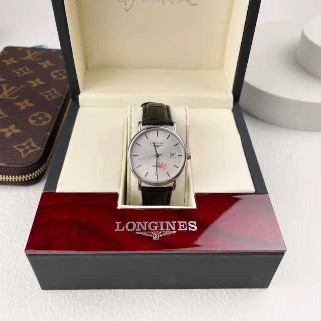 Longines Silver Black Minimalist Case Mechanical Watch 9