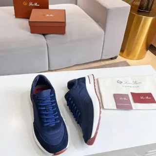 Loro Piana Navy স্যুড এবং নাইলন লাইফস্টাইল স্নিকার্স