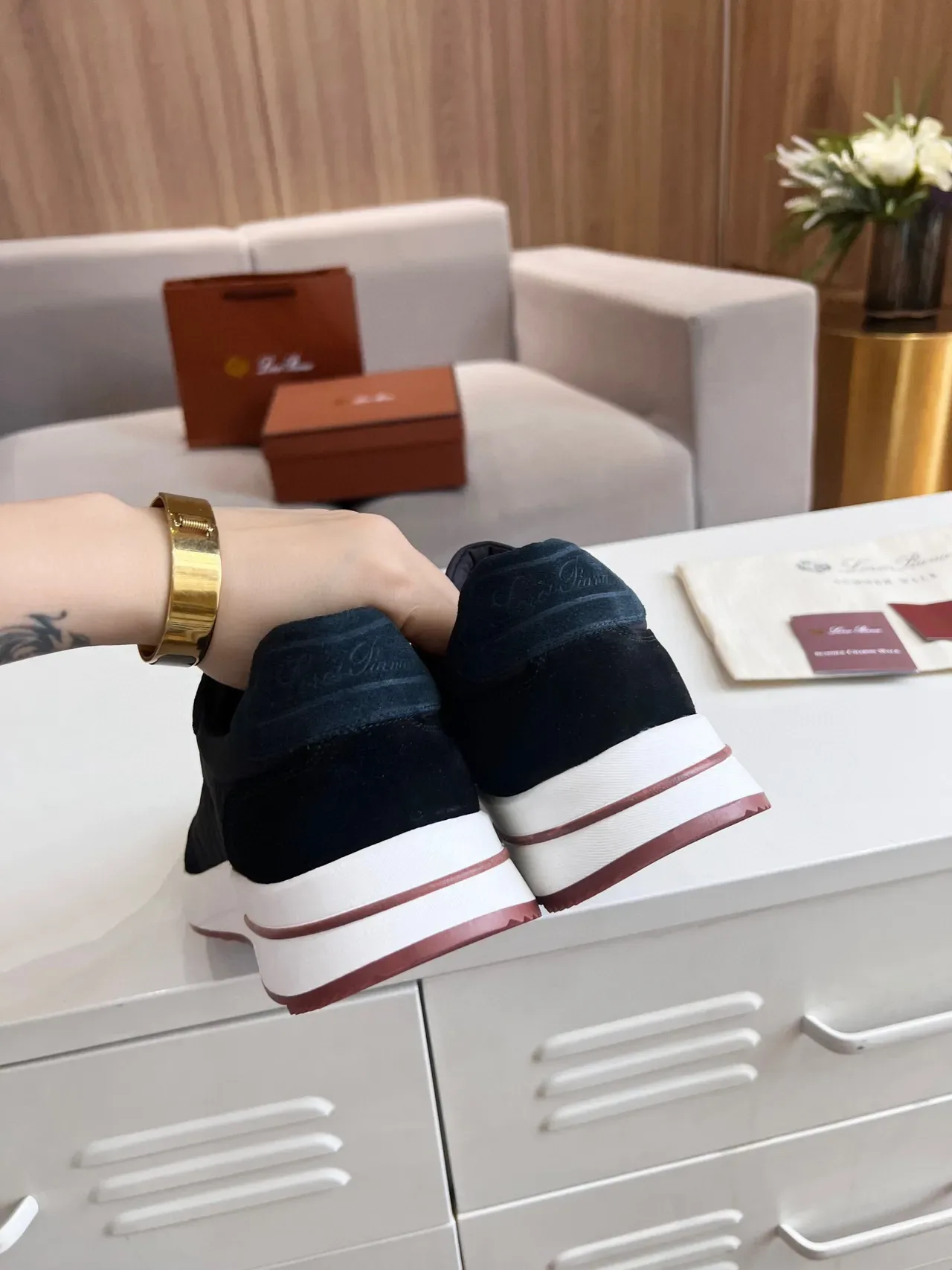 Loro Piana Navy 麂皮和尼龙 生活方式运动鞋 5