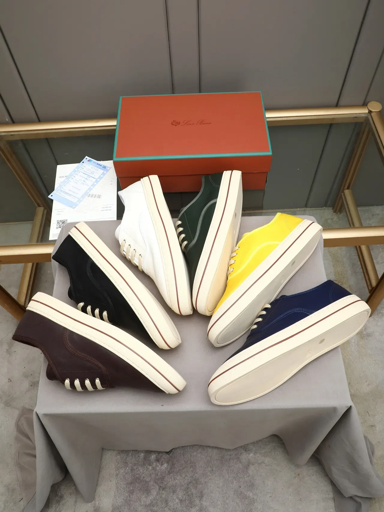 Loro Piana حذاء جلد أبيض كاجوال منخفض 2