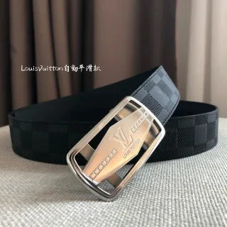 লুইস ভিটন অটোমেটিক বেল্ট Damier Graphite চামড়ার বেল্ট