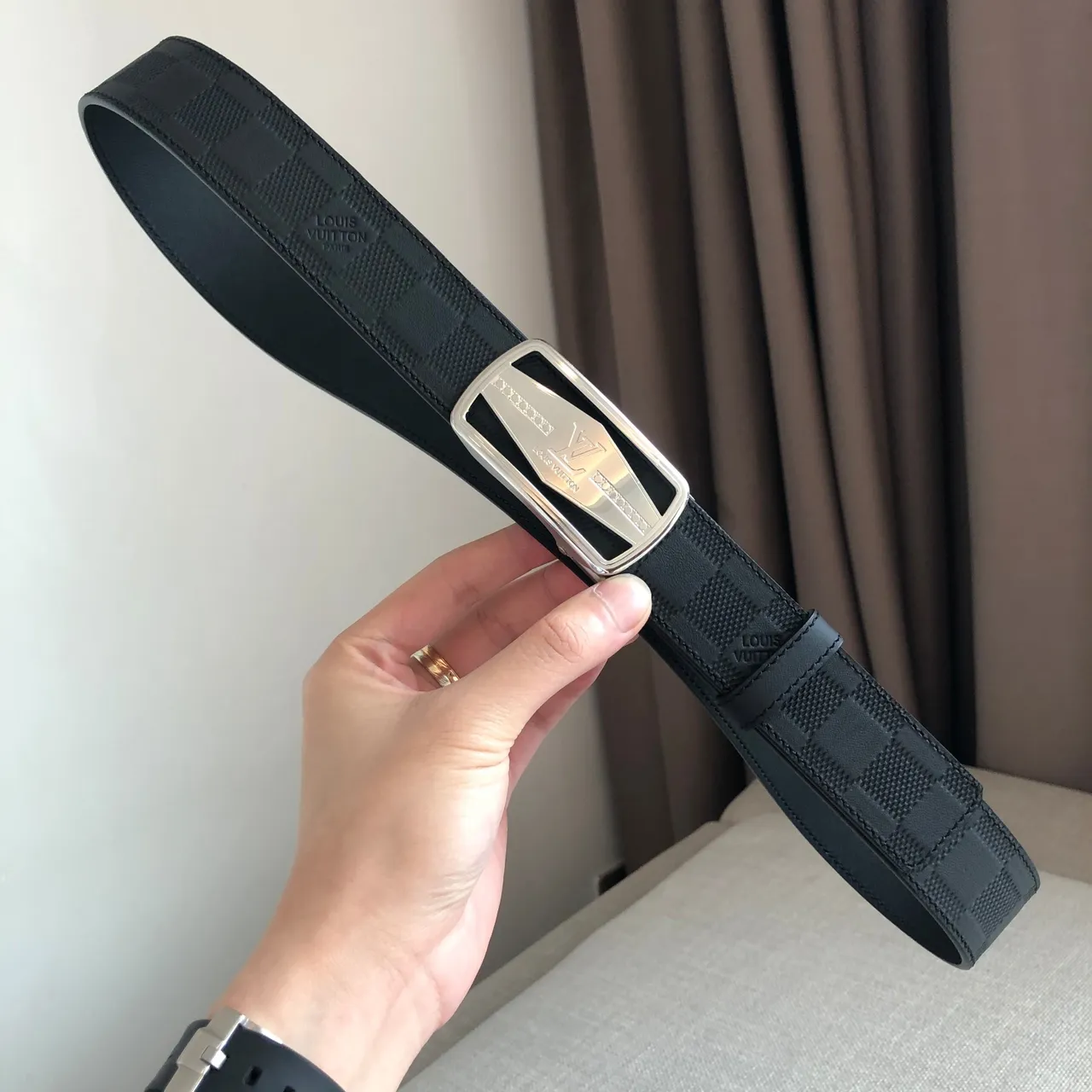 Ceinture Louis Vuitton Automatique Damier Graphite Cuir 6