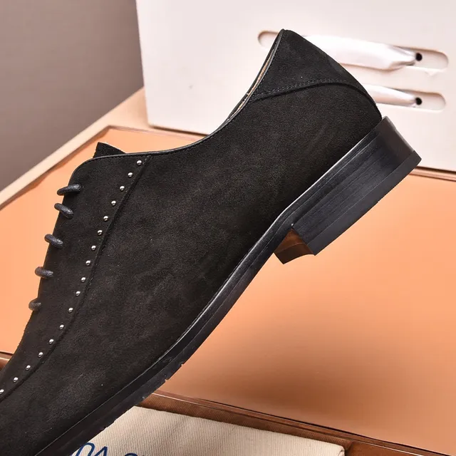 Louis Vuitton Preto Marrom Camurça Perfurações Completas Brogue 2