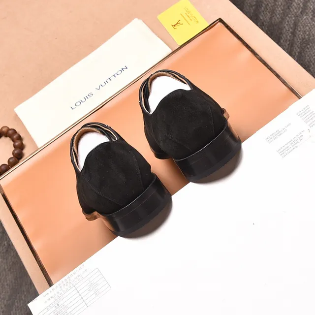 Louis Vuitton Preto Marrom Camurça Perfurações Completas Brogue 5
