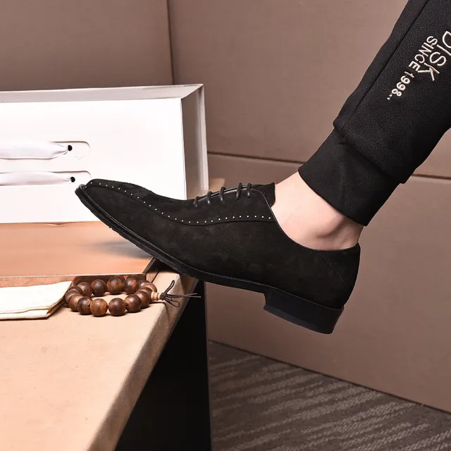 Louis Vuitton Preto Marrom Camurça Perfurações Completas Brogue 7
