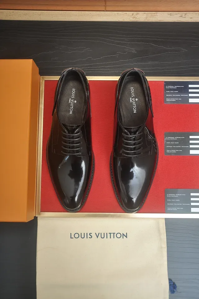 Louis Vuitton Black Patent Leather Cap-Toe Oxford Shoes 5