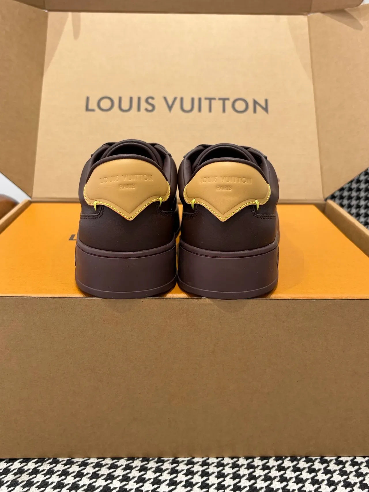 Louis Vuitton Brown Beige Low-Top Leather Upper Lifestyle Sneakers 5