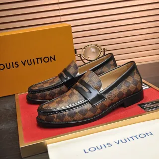 Louis Vuitton বাদামী কালো Damier Ebène ক্যানভাস চামড়ার ফিতা লুফার