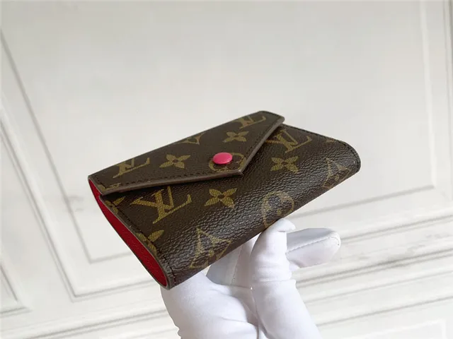 Louis Vuitton Marrom Rosa Damier Ebène Canvas Envelope Flap Short Wallet 9