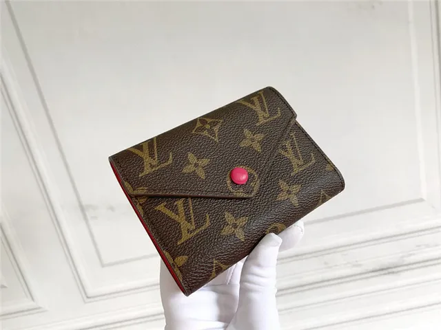 Louis Vuitton Marrom Rosa Damier Ebène Canvas Envelope Flap Short Wallet 10