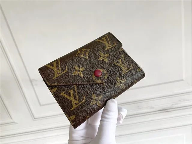 Louis Vuitton Marrom Rosa Damier Ebène Canvas Envelope Flap Short Wallet 18