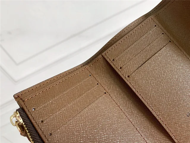 Louis Vuitton Marrom Rosa Damier Ebène Canvas Envelope Flap Short Wallet 22