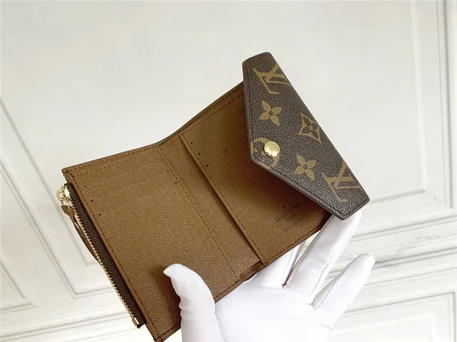 Louis Vuitton Marrom Rosa Damier Ebène Canvas Envelope Flap Short Wallet 24