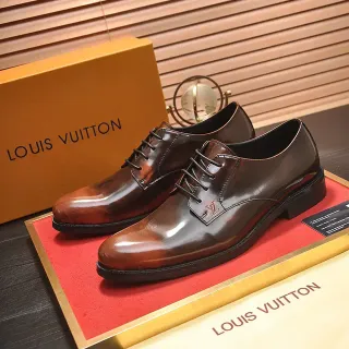 Louis Vuitton भूरा चमकदार कैप टू ऑक्सफोर्ड जूते