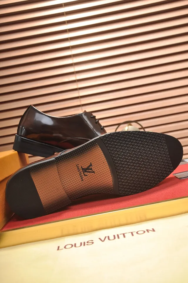 Louis Vuitton Brown Polished Cap-Toe Oxford Shoes 3