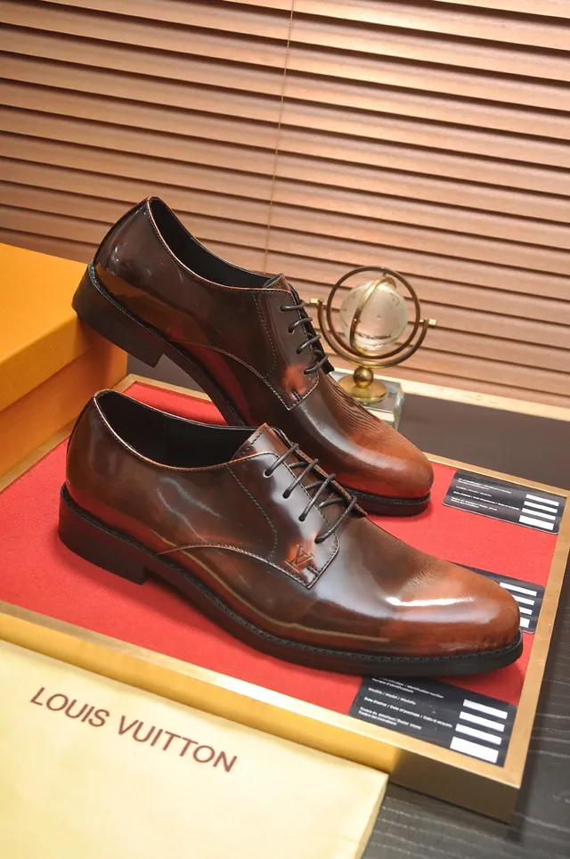 Louis Vuitton Brown Polished Cap-Toe Oxford Shoes 4