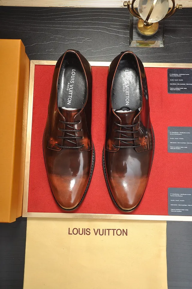 Louis Vuitton Brown Polished Cap-Toe Oxford Shoes 5