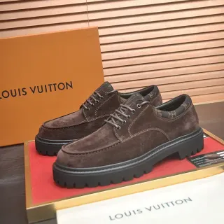 Louis Vuitton Brown Suede Moc-Toe Lug Sole Casual Shoes