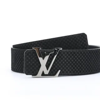 Louis Vuitton কার্বন ফাইবার টেক্সচার LV Monogram Buckle লেদার বেল্ট