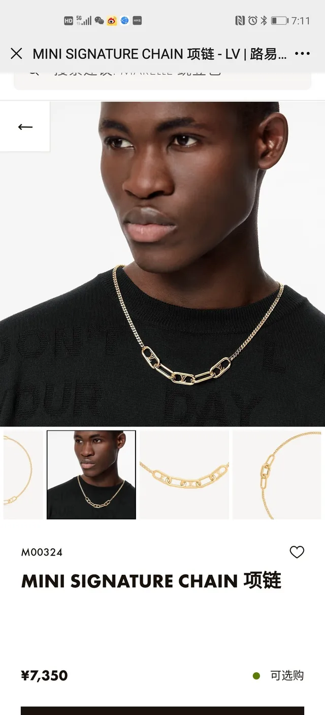 Louis Vuitton قلادة سلاسل ذهبي وردي ذهبي فضي 4