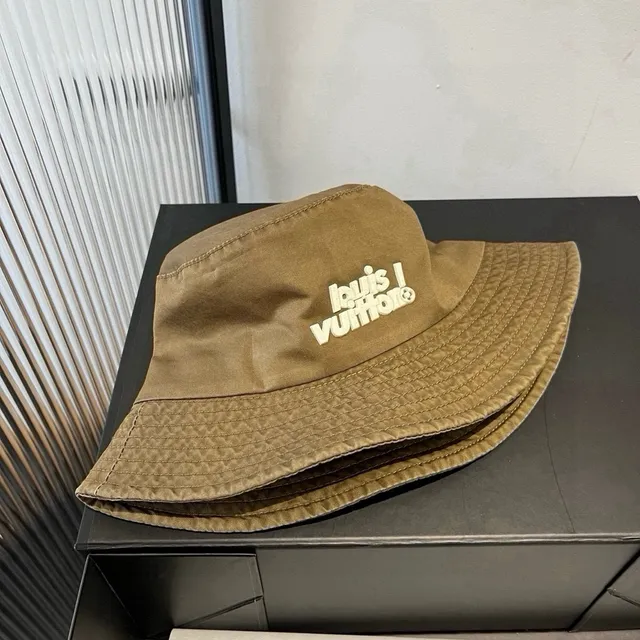 Louis Vuitton Logo Bordado Sombrero de Cubo Oliva 3