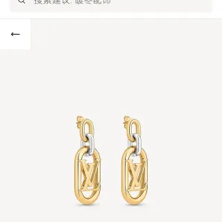 Louis Vuitton Everyday Chain LV أقراط ذهبية وفضية