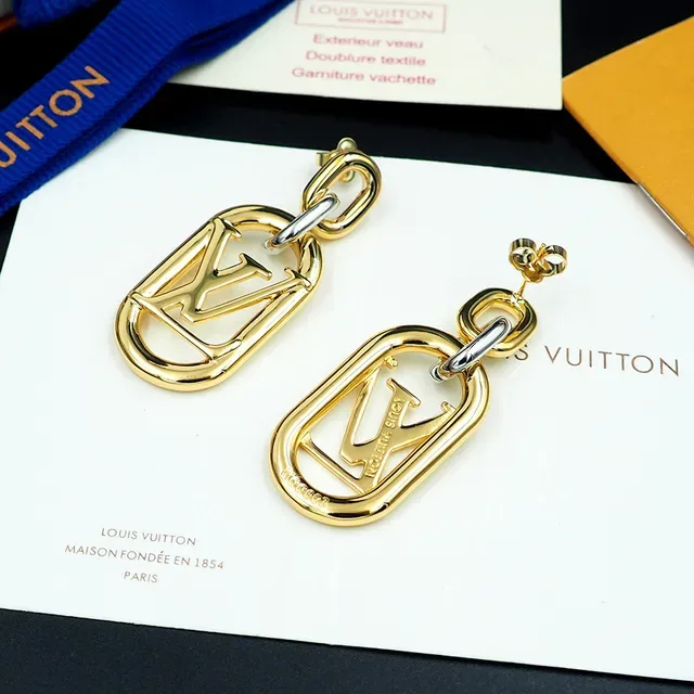 Louis Vuitton Everyday Chain LV Gold and Silver Earrings 7