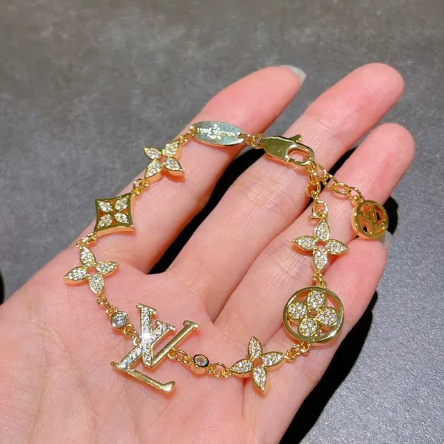 Louis Vuitton Coleção Flower Pulseira com Cristais e Monograma 4