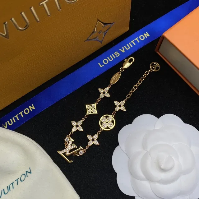 Louis Vuitton Coleção Flower Pulseira com Cristais e Monograma 6