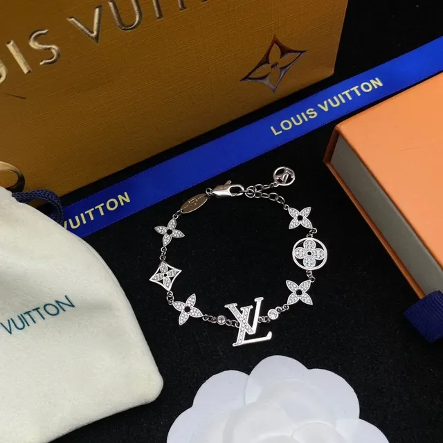 Louis Vuitton Coleção Flower Pulseira com Cristais e Monograma 8