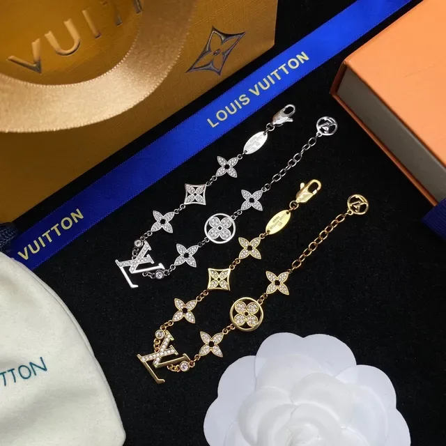 Louis Vuitton Coleção Flower Pulseira com Cristais e Monograma 9
