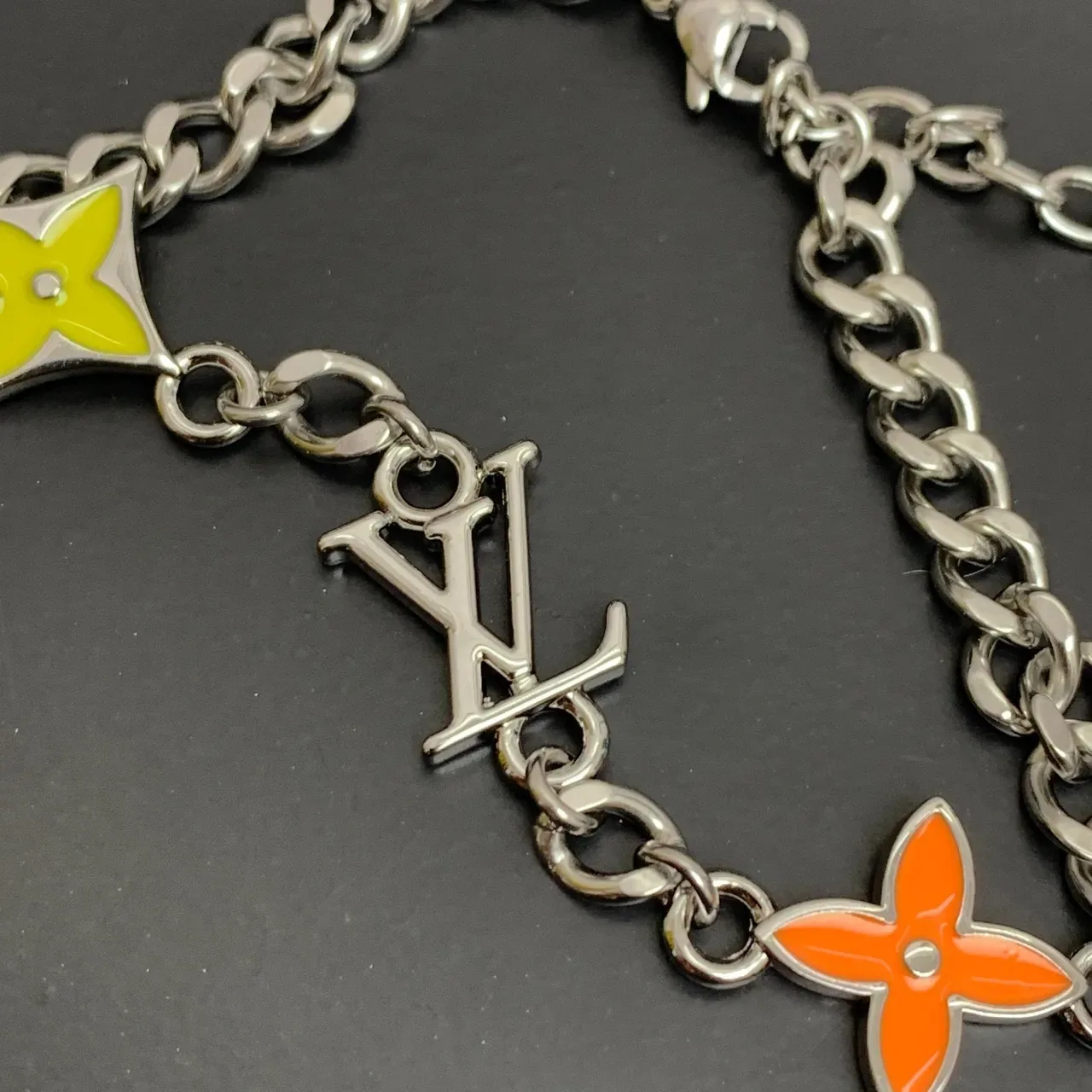 Louis Vuitton Flower Monogram Enamel Charm Bracelet 6