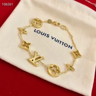 Pulsera Louis Vuitton Cadena de Oro Interlocking LV Motif
