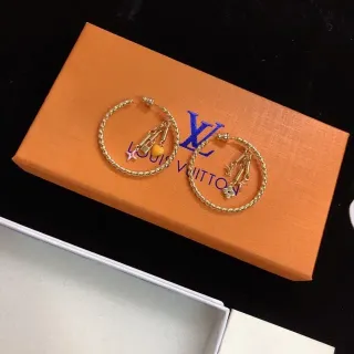 Louis Vuitton أقراط ذهبي برتقالي حبل ملتوي معلقة