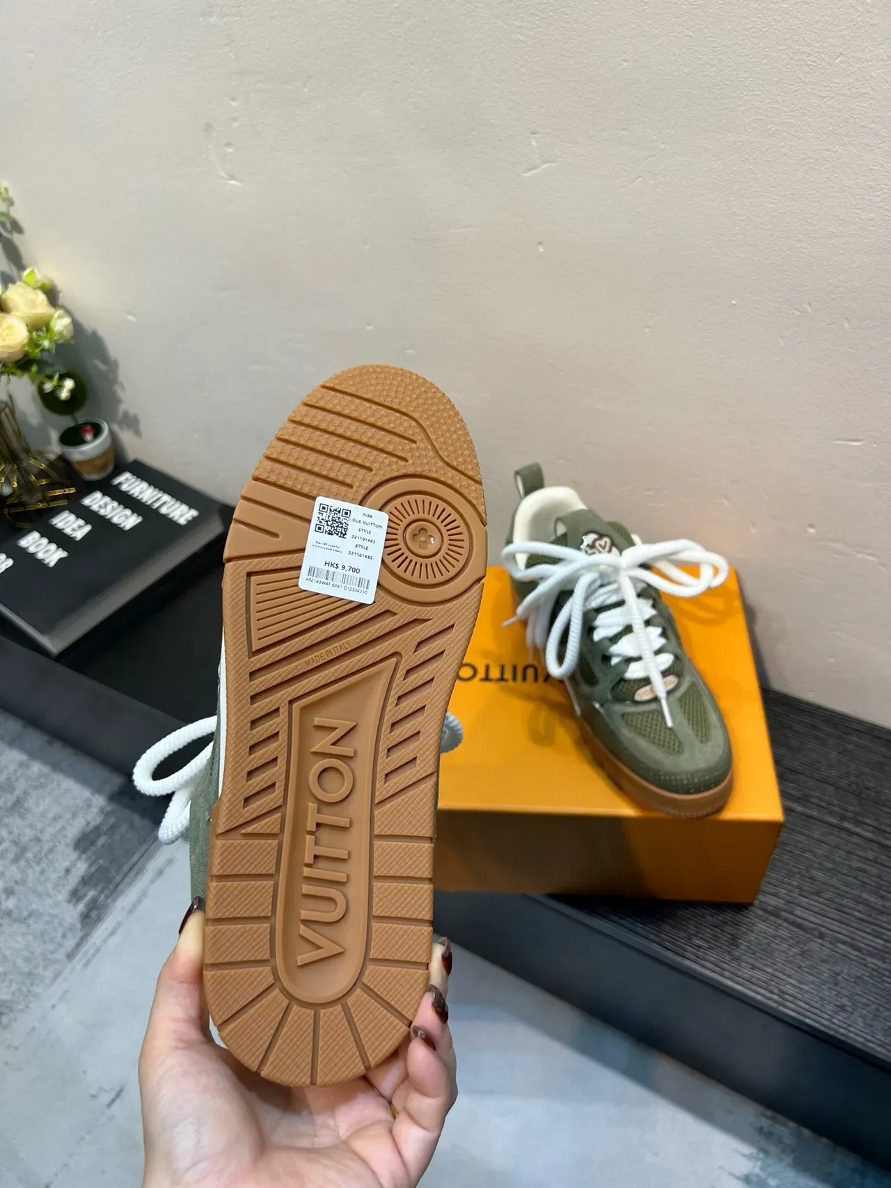 Louis Vuitton Verde Beige Oliva Ante Y Malla Cintas Trenzadas Blancas Lifestyle Sneakers 9