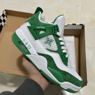 Louis Vuitton Verde Blanco Zapatillas Lifestyle Inspiradas en Baloncesto con Upper Monograma Jacquard