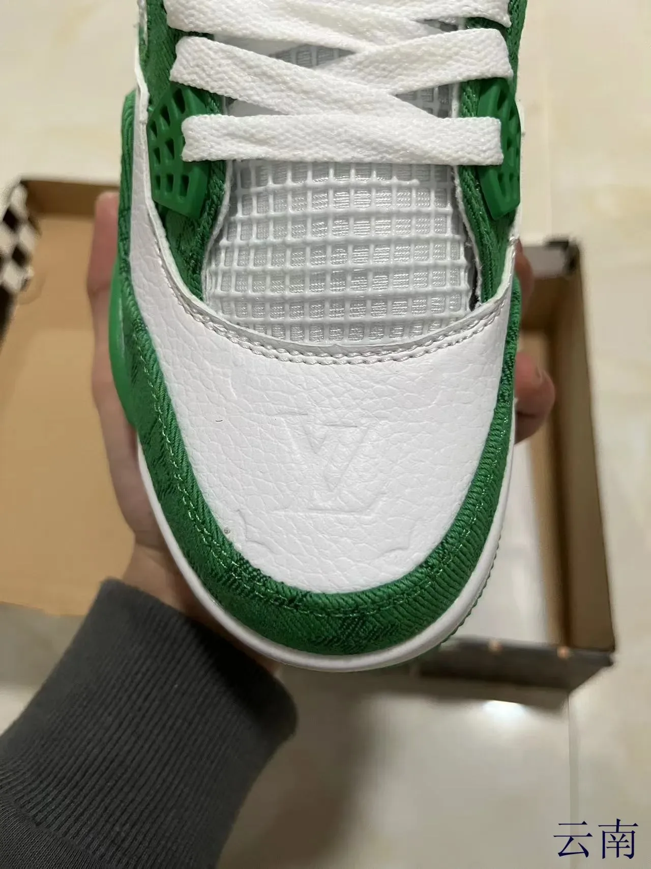Louis Vuitton Verde Blanco Zapatillas Lifestyle Inspiradas en Baloncesto con Upper Monograma Jacquard 3