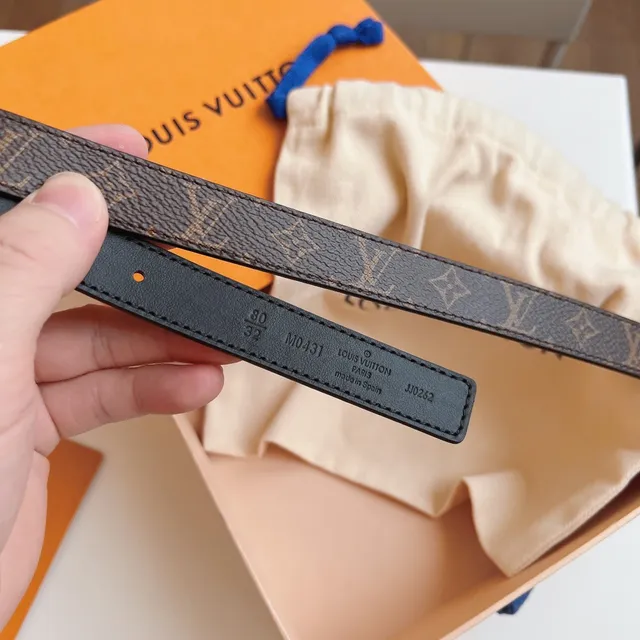 Louis Vuitton 心形腰带 棕色 黑色 金色 扣 印花 帆布 皮革 腰带 4