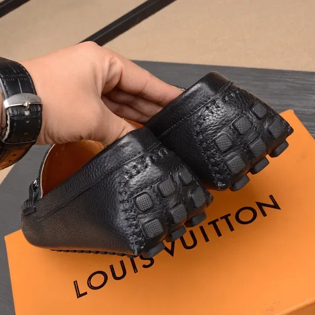 Louis Vuitton Horsebit 1955 Black Pebbled Leather Loafers 5
