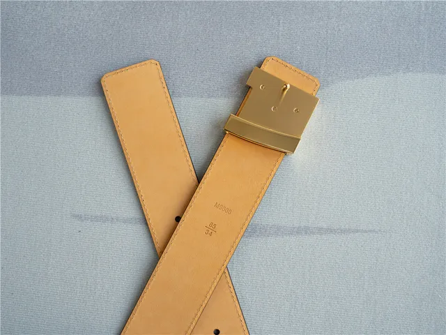 Louis Vuitton LV 棕色 金色 花押 帆布 扣 皮革 腰带 6