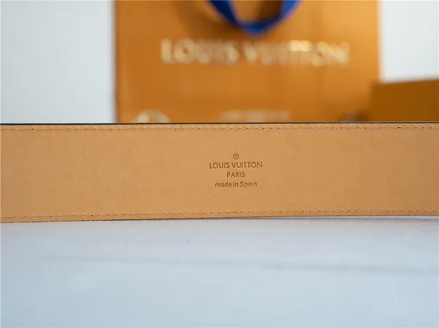 Louis Vuitton LV 棕色 金色 花押 帆布 扣 皮革 腰带 7