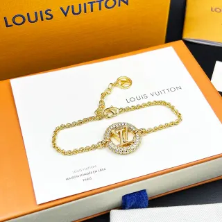 Louis Vuitton LV दائري ذهبي सلسलة شفافة بلور بافيه بيزل سوار
